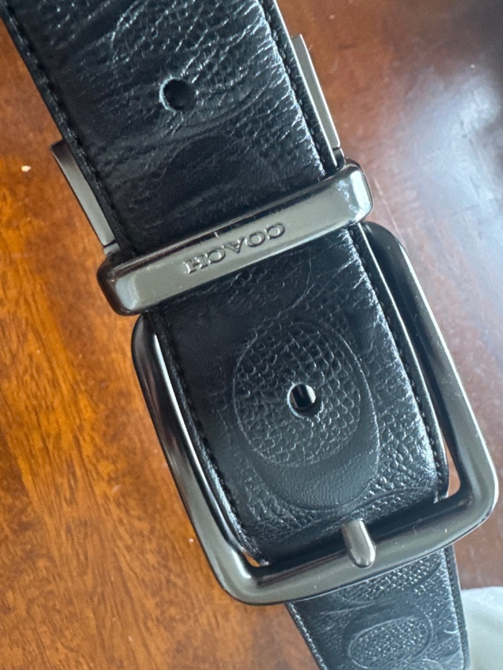 Coach Harness Buckle Cut-to-Size Reversible Belt.